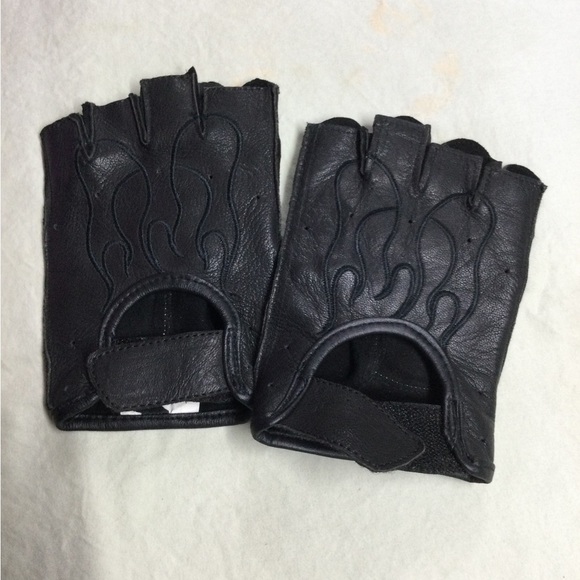 Flame embroideredLeather shortys.  XS - Picture 1 of 6